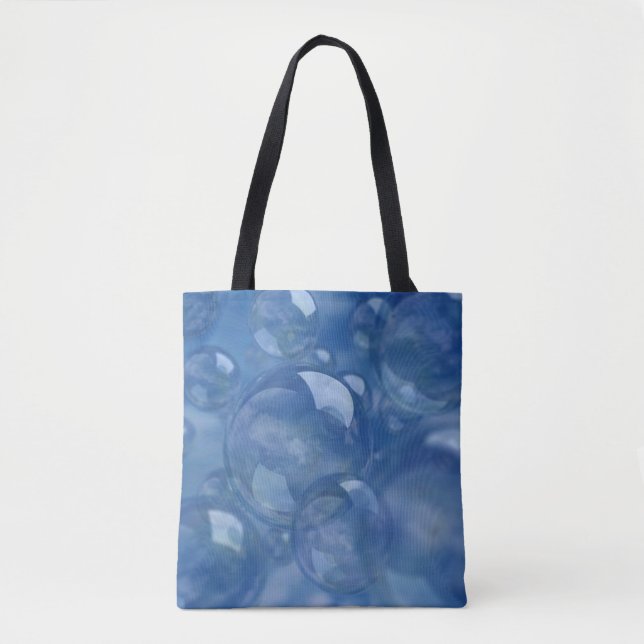 Bläschen in blau auf dieser handlichen Tasche (Vorderseite)