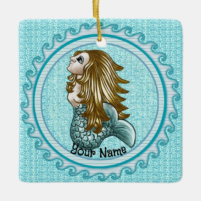 Bläschen Mystische Meerjungfrau Ornament (Vorderseite)