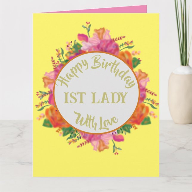 Bläschenkreis Banner 1. Lady Geburtstag Karte (Vorderseite)
