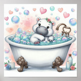 Blase Bath Hippo Poster