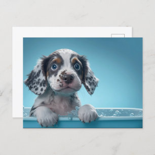 Blase Bath Tub Pup Postkarte