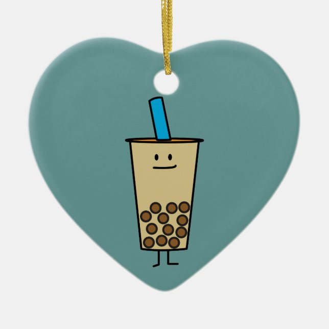 Blase Boba Perlen-Milch-Tee-Tapiokabälle Keramikornament (Vorne)