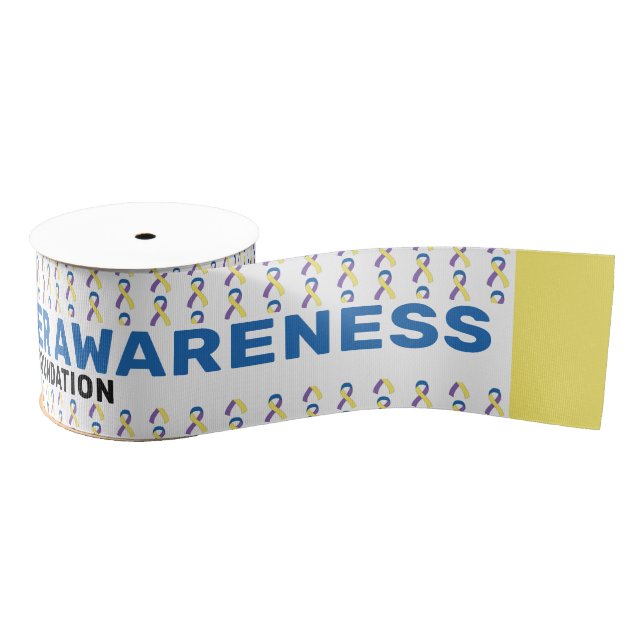 Blase Cancer Awareness Pattern Ribbon Ripsband (Spule)