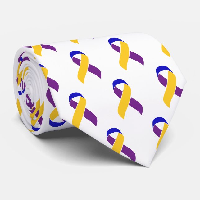 Blase Cancer Awareness Ribbon Krawatte (Gerollt)
