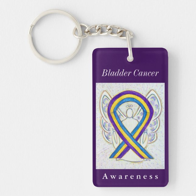 Blase Cancer Awareness Ribbon Schlüsselanhänger (Vorderseite)