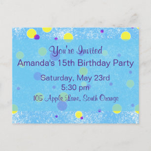 Blase Dot Birthday Invite Einladungspostkarte