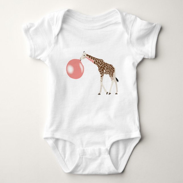 Blase Gum Giraffe Blasen Blase Baby Strampler (Vorderseite)