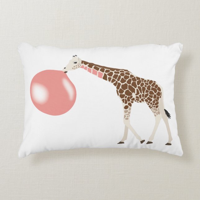 Blase Gum Giraffe Blasen Blase Dekokissen (Vorderseite)
