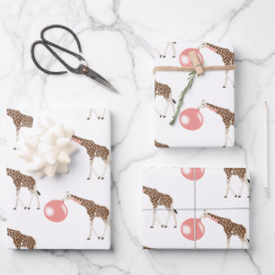 Blase Gum Giraffe Blasen Blase Geschenkpapier Set
