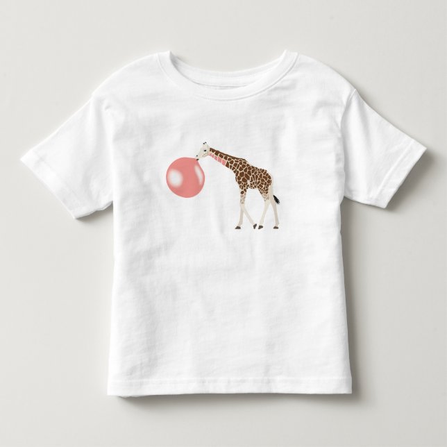 Blase Gum Giraffe Blasen Blase Kleinkind T-shirt (Vorderseite)