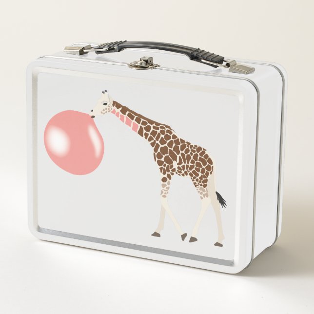 Blase Gum Giraffe Blasen Blase Metall Brotdose (Vorderseite)