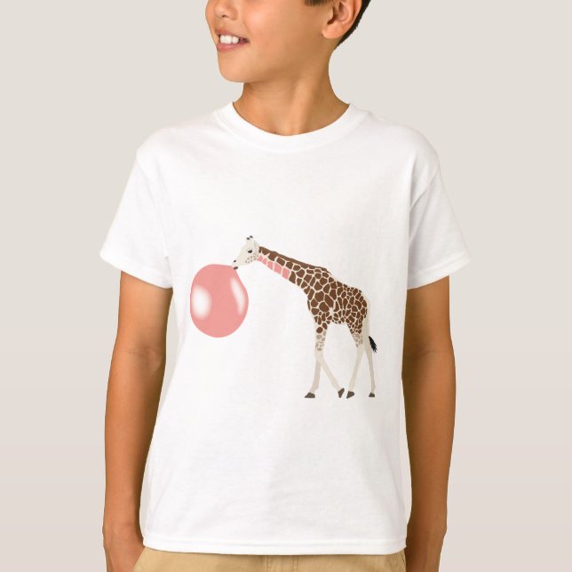 Blase Gum Giraffe Blasen Blase T-Shirt (Vorderseite)