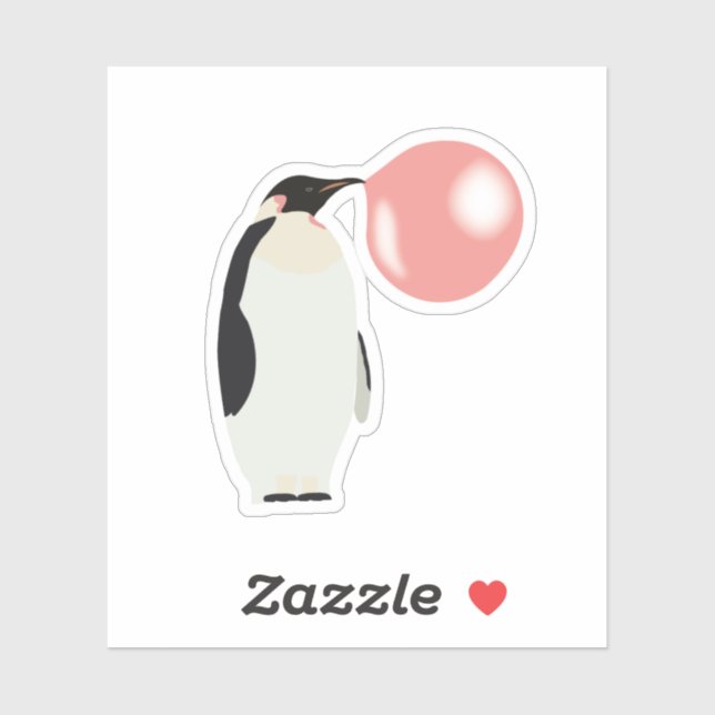 Blase Gum Pinguin Blasen Blase Aufkleber (Blatt)