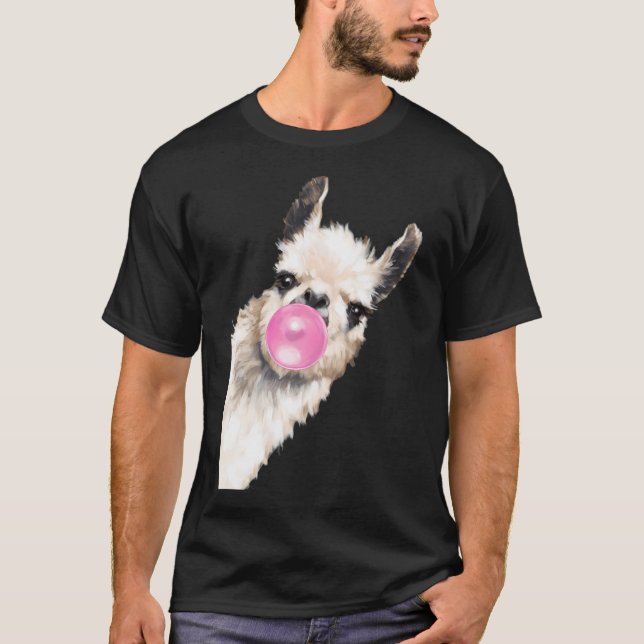 Blase Gum Sneaky Llama in Blau T-Shirt (Vorderseite)