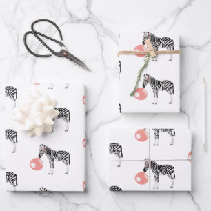 Blase Gum Zebra Blasen Blase Geschenkpapier Set
