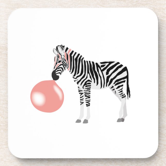 Blase Gum Zebra Blasen Blase Getränkeuntersetzer (Vorderseite)