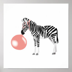 Blase Gum Zebra Blasen Blase Poster