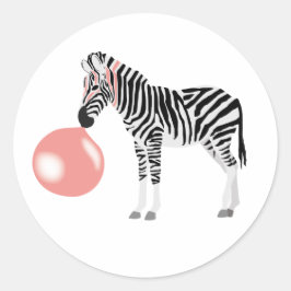Blase Gum Zebra Blasen Blase Runder Aufkleber