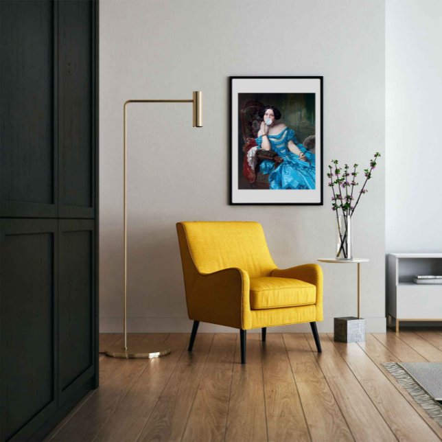 Blase Gummi Diva in blauem Satin Fotodruck (Von Creator hochgeladen)