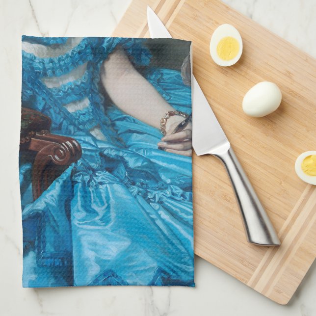 Blase Gummi Diva in blauem Satin Geschirrtuch (Viertel Falte)