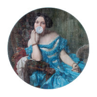 Blase Gummi Diva in blauem Satin