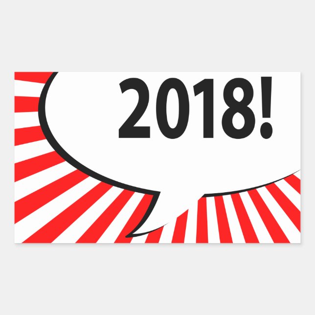 Blase im Comic 2018 Rechteckiger Aufkleber (Vorderseite)