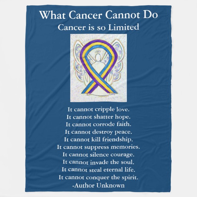 Blase Krebs Bewusstsein Ribbon Art Chemo Blanket Fleecedecke (Vorderseite)