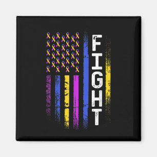 Blase Krebs Flag Lila Gelbe blaue Ribbon Awar Magnet