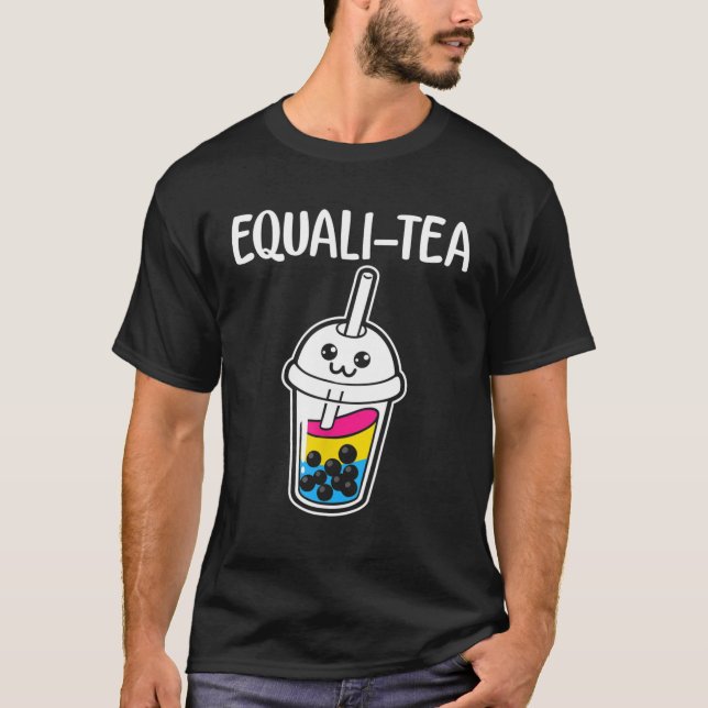 Blase Milchtee Pansexual Flag T-Shirt (Vorderseite)