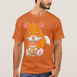 Blase Milk Tea Fox Niedlich Fox trinken Boba Milk T-Shirt