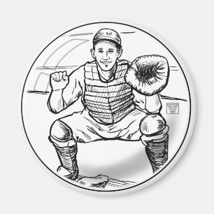 Blase träumt Baseball-Spieler-Magneten Magnet