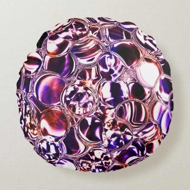 Blasen aus Farbglas oder wertvollen Steinen? Rundes Kissen (Vorderseite)