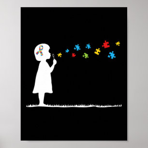 Blasen Autismus Bewusstsein Jugend Kinder Poster