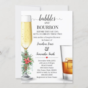 Blasen & Bourbon, bevor ich Paare Dusche Weihnacht Einladung