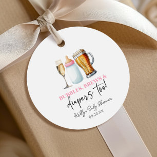 Blasen brüsten und Windeln auch! Babyparty Geschenkanhänger
