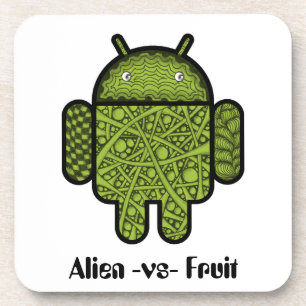 Blasen Doodle-Zeichen für den Android™-Roboter Getränkeuntersetzer