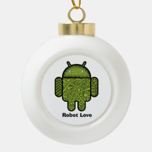 Blasen Doodle-Zeichen für den Android™-Roboter Keramik Kugel-Ornament