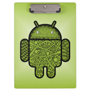 Blasen Doodle-Zeichen für den Android™-Roboter Klemmbrett