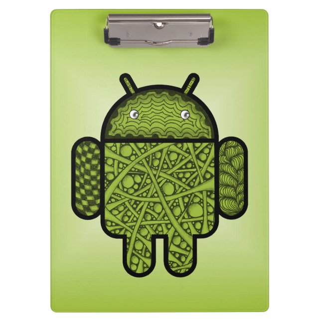 Blasen Doodle-Zeichen für den Android™-Roboter Klemmbrett (Vorderseite)