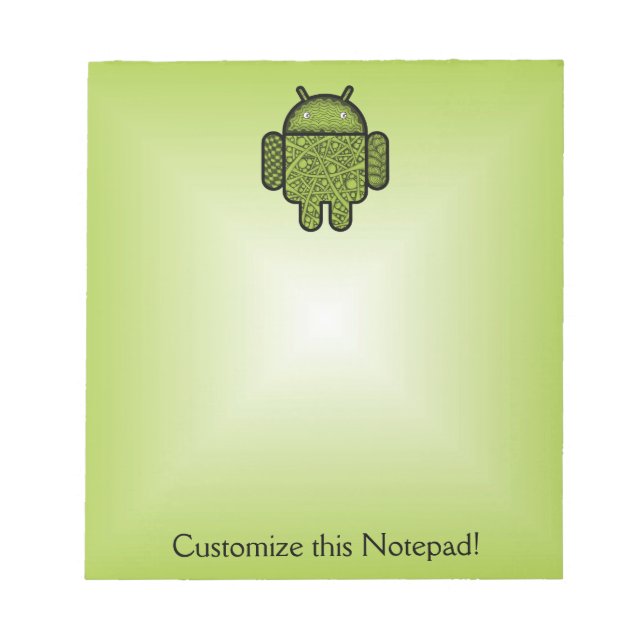 Blasen Doodle-Zeichen für den Android™-Roboter Notizblock (Vorderseite)