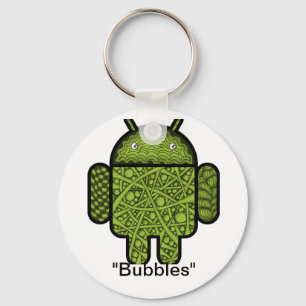 Blasen Doodle-Zeichen für den Android™-Roboter Schlüsselanhänger