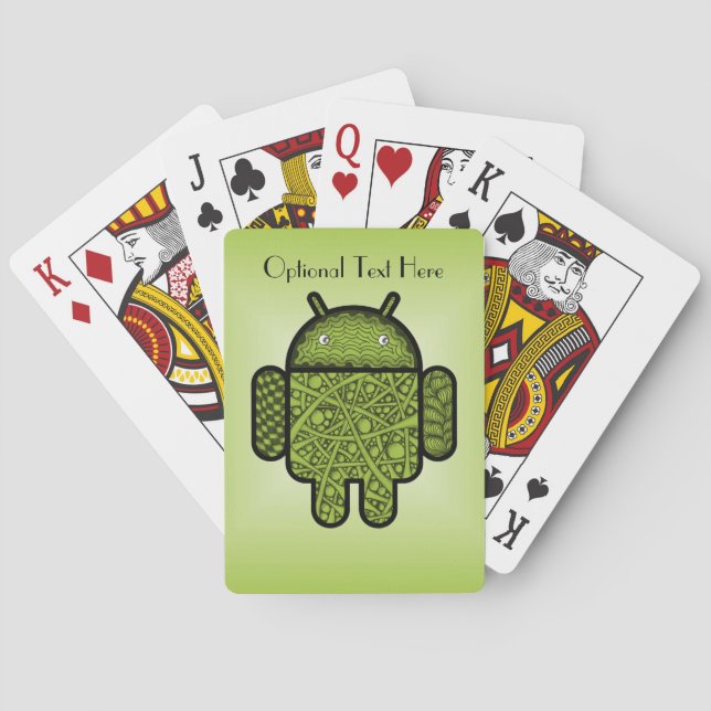 Blasen Doodle-Zeichen für den Android™-Roboter Spielkarten (Rückseite)