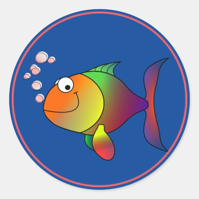 Blasen, Fische Runder Aufkleber (Vorderseite)