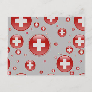 Blasen-Flagge Schweiz Postkarte