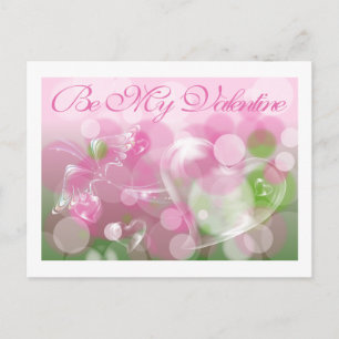 Blasen Herz und Schmetterling Valentine Postkarte