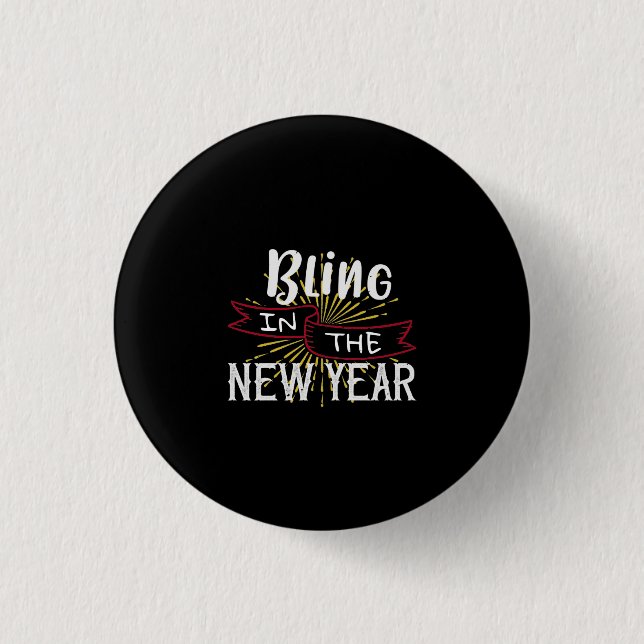 Blasen im neuen Jahr Button (Vorderseite)