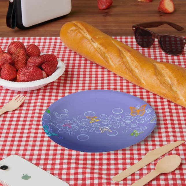 Blasen in Butteflies Pappteller (Picknick)
