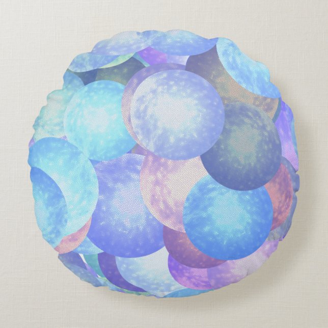 Blasen in pastellfarbenen Regenbogenfarben - Rundes Kissen (Vorderseite)