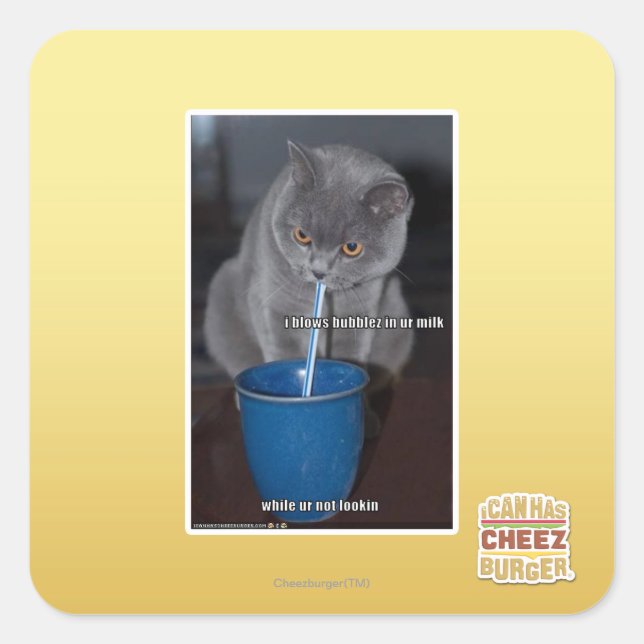 Blasen in unserer Milch Quadratischer Aufkleber (Vorderseite)