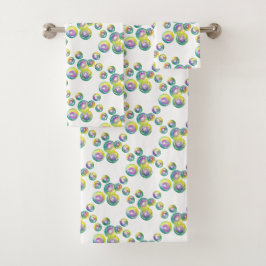 Blasen Iridescent Rainbow Soap Bathtub Blasen Badhandtuch Set